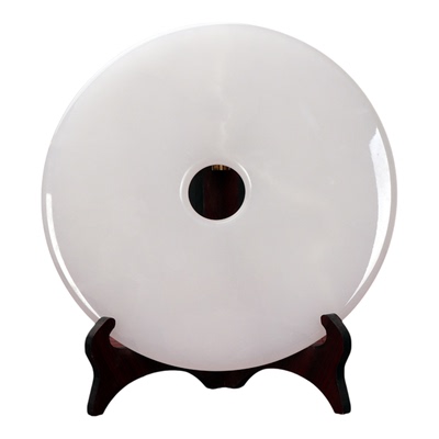 天然阿富汗平安扣钰珑臻玉璧摆件