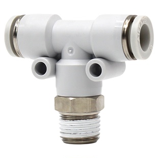 亚德客PEB6-M5螺纹三通气管接头PEB10-02气动T型空气软管快插接头