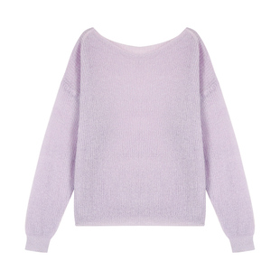 pusumede两穿斜肩微透针织衫女温柔气质宽松慵懒防晒罩衫小众上衣