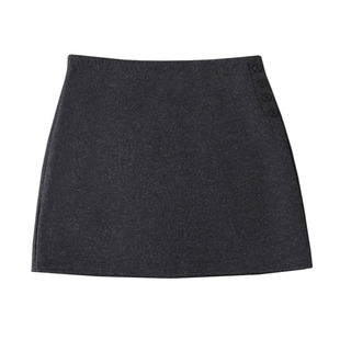 轻奢风高级感毛呢半身裙女秋冬新款优雅气质a字裙辣妹显瘦短裙子