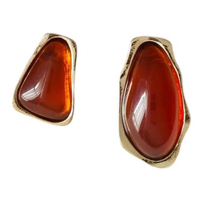 宫廷美人不对称设计925银针耳环