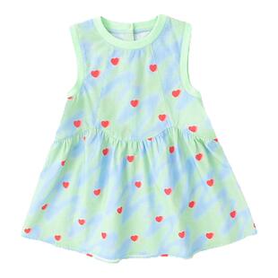 儿童连衣裙嘟嘟家夏季宝宝无袖裙子爱心女童彩色童装女宝衣服上衣