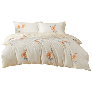 雅兰家纺磨毛四件套全棉纯棉秋冬季床单床笠加厚保暖被套三件套