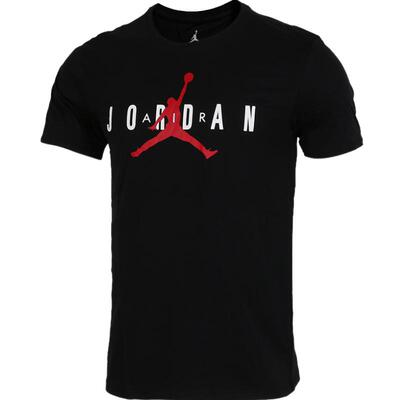 Nike/耐克正品AIR JORDAN AJ字母飞人大LOGO 黑白蓝短袖T恤AA1908