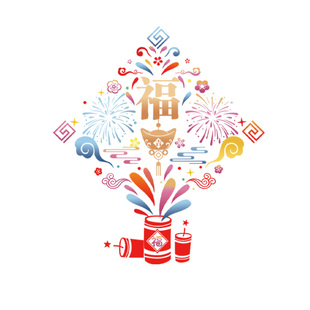 马年福字玻璃贴纸过年橱窗花布置商店门贴新年装饰窗贴烟花静电贴