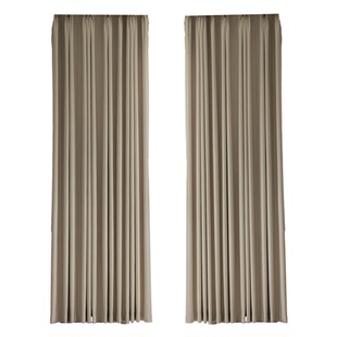 2025新款全遮光窗帘100不透光卧室高级感客厅挂钩免打孔柯桥奶茶