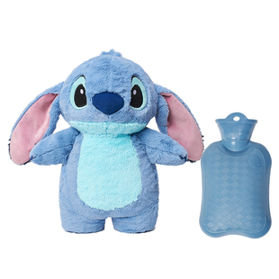 迪士尼玩偶草莓熊史迪仔热水袋暖水袋可爱毛绒公仔注水式暖宝宝