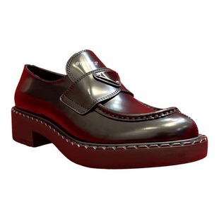 灭世版本% 厚底 金属三角标乐福鞋英伦风一脚蹬增高小皮鞋单鞋女