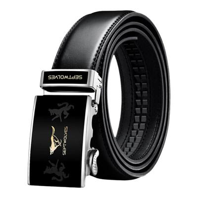 七匹狼男士商务真皮自动扣皮带