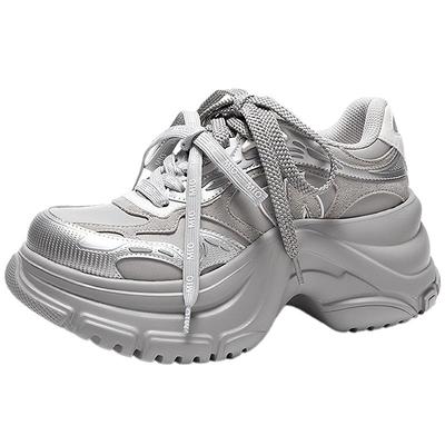 MIO米奥女鞋老爹鞋8.5cm厚底机能休闲2026春季新款增高纯色运动鞋