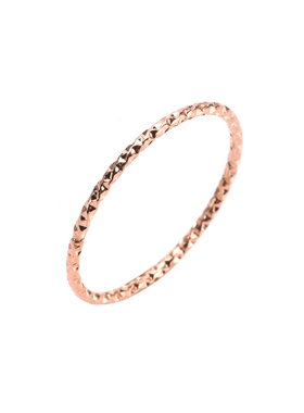 祥饰帝极细玫瑰金齿轮压花戒指