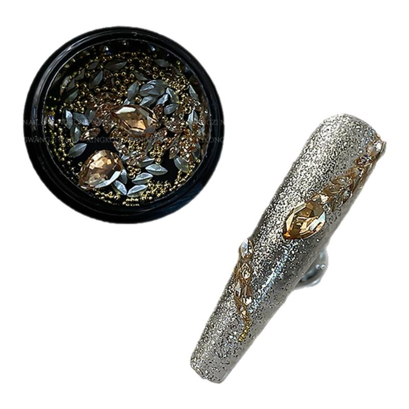 美甲蛇年大小灵蛇拼钻材料包马眼钻水滴5A锆石钻拼蛇爆闪指甲饰品