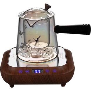 容山堂金银烧侧把玻璃煮茶壶黑白普洱茶蒸茶器加厚烧水电陶炉套装