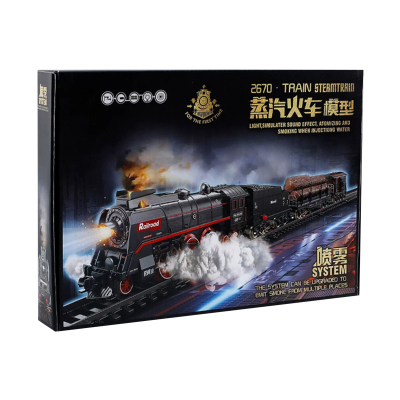 奋铭蒸汽火车玩具轨道套装不脱轨