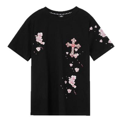 TCH 暗黑甜酷烫钻半袖宽松休闲百搭短袖T恤男女同款2025夏季新款