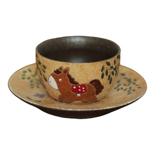 新年礼物纯手工小马杯景德镇口杯日式粗陶手作咖啡杯拿铁拉花杯子