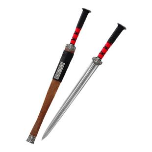 正品龙泉宝剑八面小汉剑花纹钢刀具防身冷兵器未开刃刀剑短剑收藏