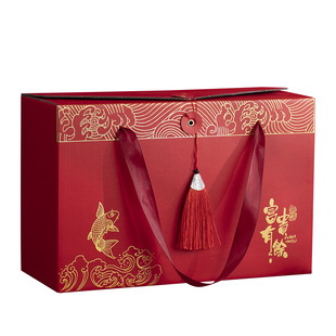 新款通用年货包装盒定制坚果红枣山珍高档土特产大礼包手提礼品盒