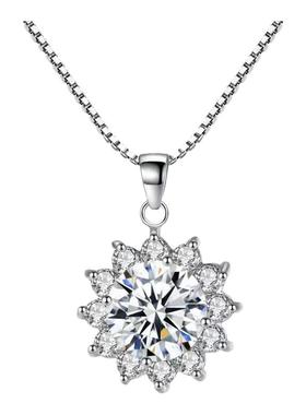 银镀金吊坠女太阳花项链锁骨链