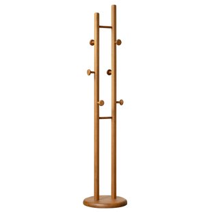 新中式双杆衣架落地卧室樱桃木挂衣架客厅家用实木衣帽架来图定制