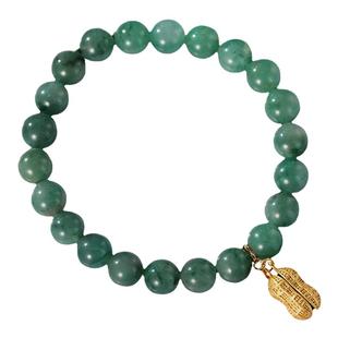 花生手链独龙玉手串女款和田玉吊坠手饰天然珠子玉石冷门珠串定制