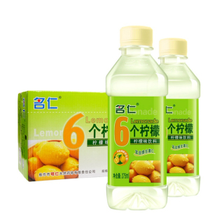 名仁六个柠檬整箱24瓶装饮料孕妇柠檬水果味明仁原味无糖打水饮品