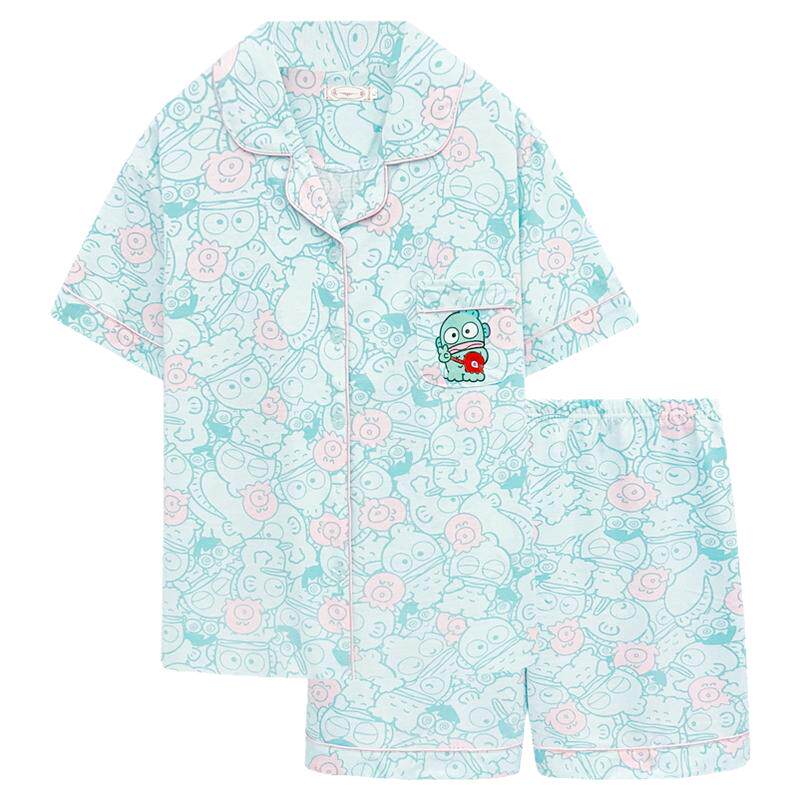 丑鱼汉顿睡衣女夏季纯棉短袖两件套夏天可爱卡通家居服可外穿学生