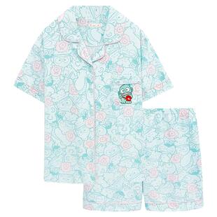 丑鱼汉顿睡衣女夏季纯棉短袖两件套夏天可爱卡通家居服可外穿学生