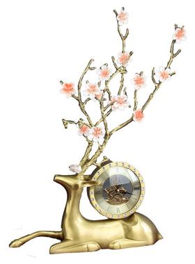 桌面黄铜台钟玄关电视柜装饰品