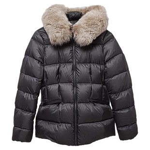 大狐狸毛领中长款羽绒服白鹅绒韩版少女青年滑雪衣公主蓬蓬裙