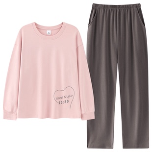 睡衣女春秋长袖套头可外穿家居服2025新款秋冬休闲超柔软束手套装