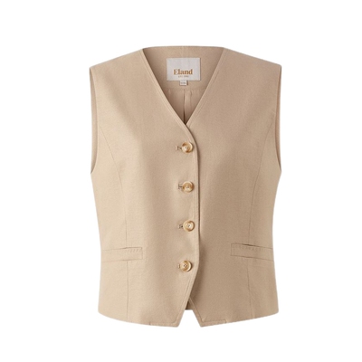 ELAND马夹含亚麻无袖内搭