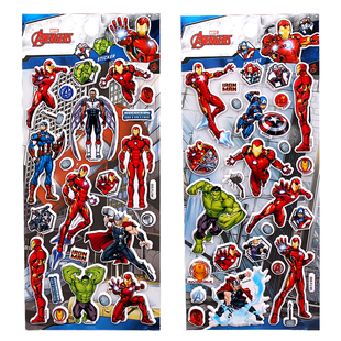 漫威复仇者联盟3D立体卡通贴画sticker钢铁侠美国队长儿童粘贴纸
