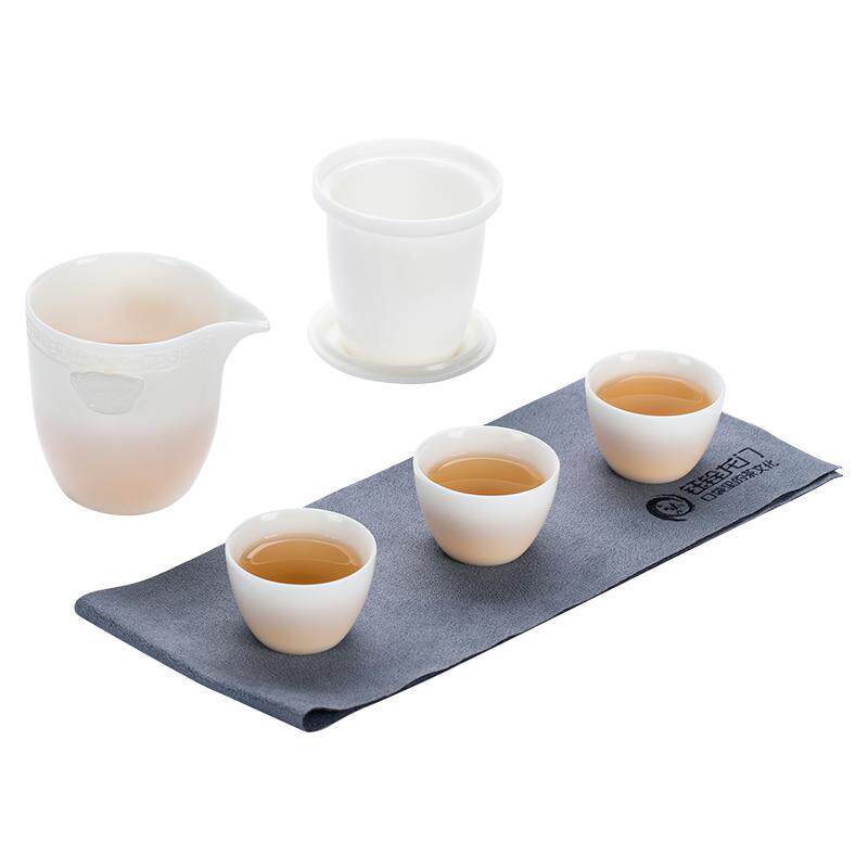 钰铨龙门冰种素烧润白旅行茶具