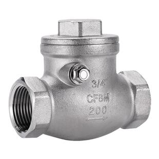 304不锈钢H14卧式止回阀内螺纹旋启式单向逆止阀水管4分6分1寸2寸