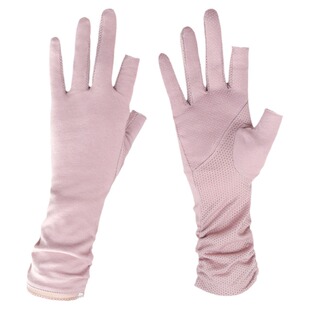 防晒手套女防紫外线开车骑行采茶套袖薄款防滑棉透气袖套女式