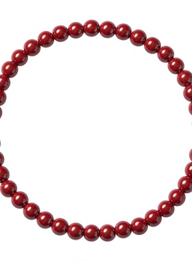 520女士保真朱砂足金转运珠