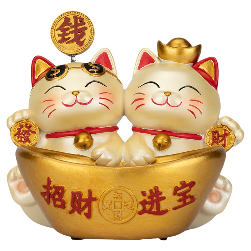 招财猫钥匙收纳玄关摆件旺宅摆设