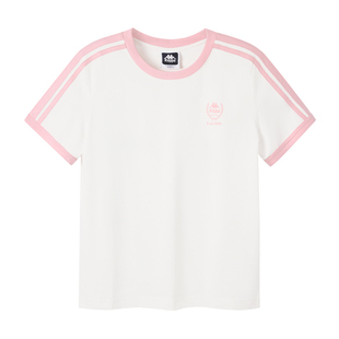 Kappa卡帕 2025夏季新款休闲宽松圆领短袖t恤女运动休闲显瘦上衣