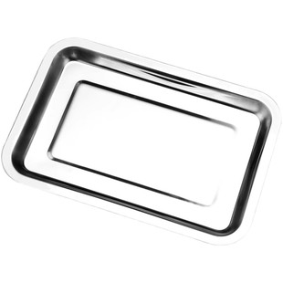 食品级304不锈钢托盘长方形盘子家用方盘商用烤鱼盘铁盘子烤盘201