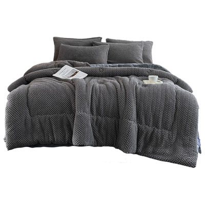 加厚菠萝格冬被牛奶绒被子全套