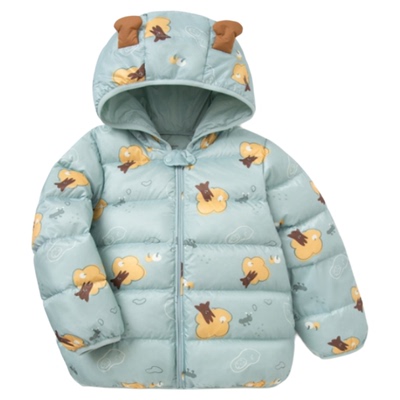 品牌童装婴儿羽绒服宝宝冬季轻薄儿童外套连帽上衣2025新款造型萌