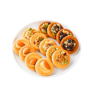 善美源坚果芙饼干薄脆曲奇披萨巴旦木饼干单独小包装休闲零食小吃