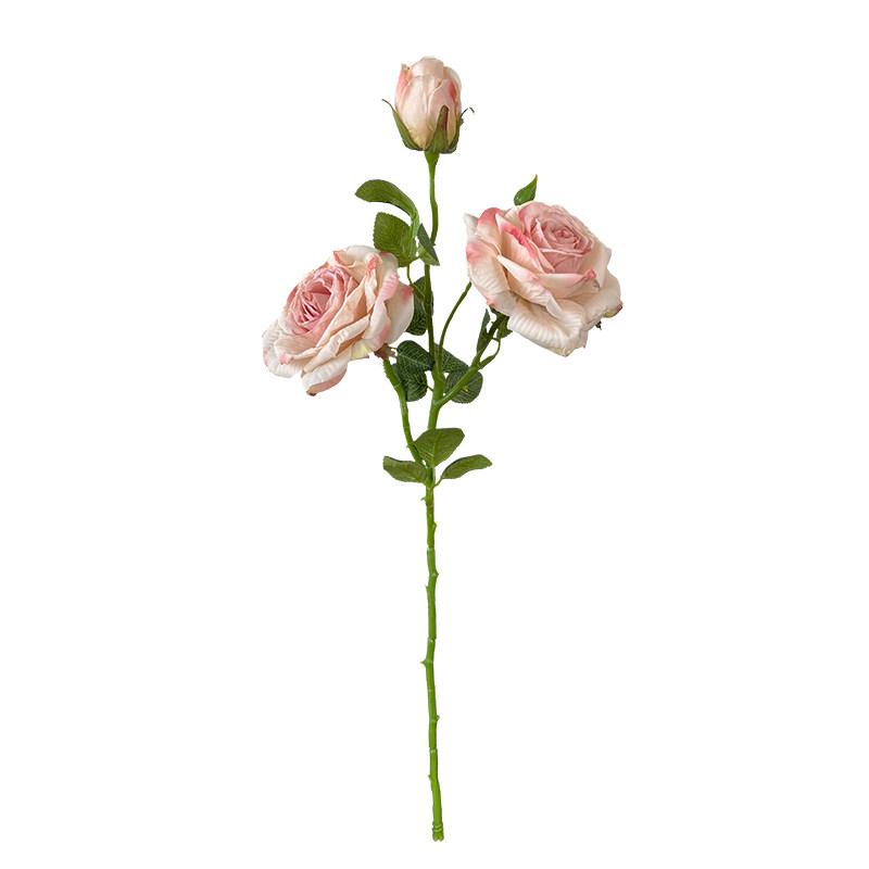 法式烤边多头玫瑰仿真花餐桌花摆花手捧花假花花束摆件仿生花干花