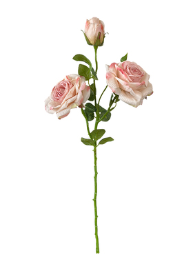 法式烤边多头玫瑰仿真花餐桌花摆花手捧花假花花束摆件仿生花干花
