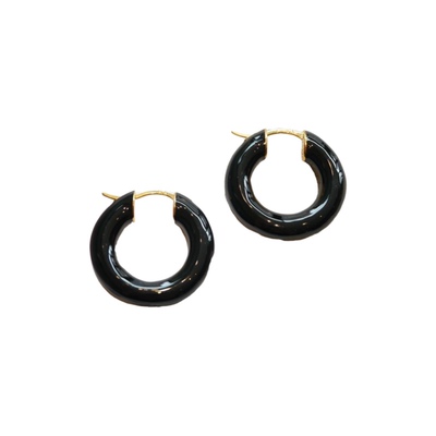 T.W新品珐琅工艺铜镀18K金欧美复古ins风小众百搭显脸小气质耳圈