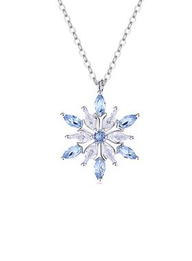 水晶雪花/2024新款/纯银项链