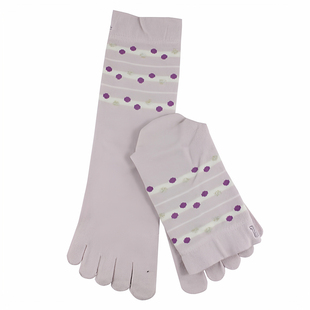 加厚五指袜娟丝绵中筒圆点汗防臭透气袜子秋冬浪凡女袜刺绣素雅