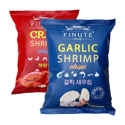 finute趣莱福蒜蟹味虾片薯片82g×2包
