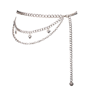 银色细腰链配饰女复古辣妹腰带配牛仔裤y2k链条皮带装饰连衣裙子